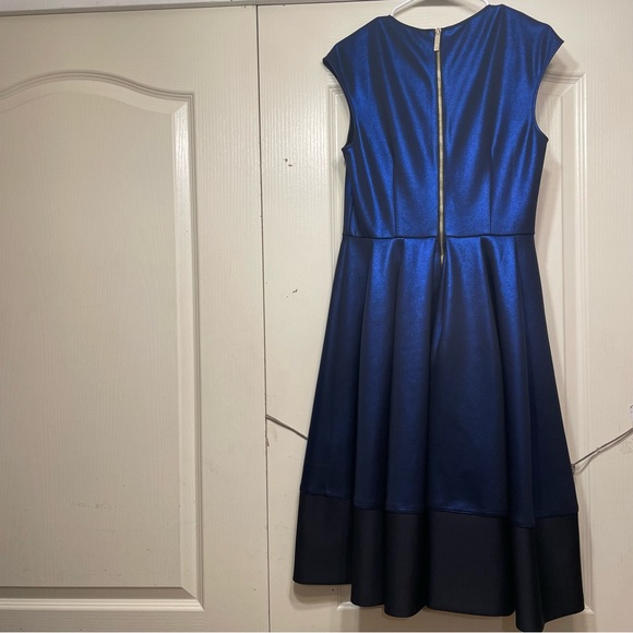 Ted baker sleeveless dress royal blue metallic size 3 - Picture 6 of 10